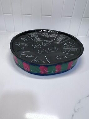 Vintage Steel Pan Drum 11" Hand Painted Folk Art